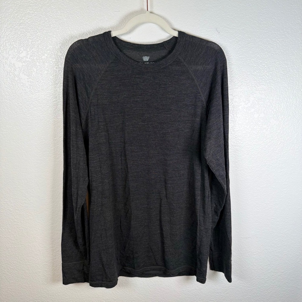 Mack Weldon Mens Medium Grey Merino Wool Cashmere Blend Raglan Tee Baselayer